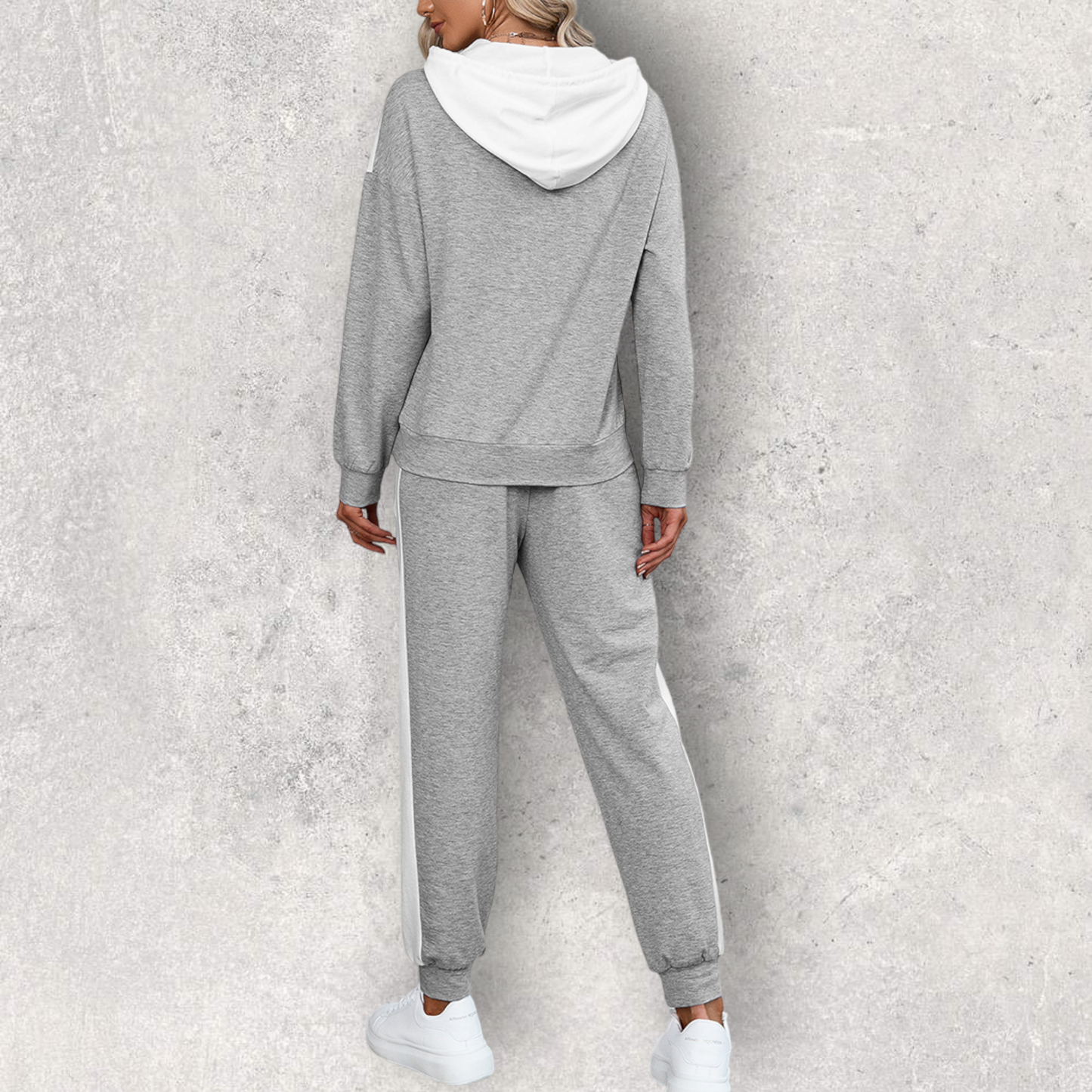 Dropped Shoulder Hoodie and Long Pants Set