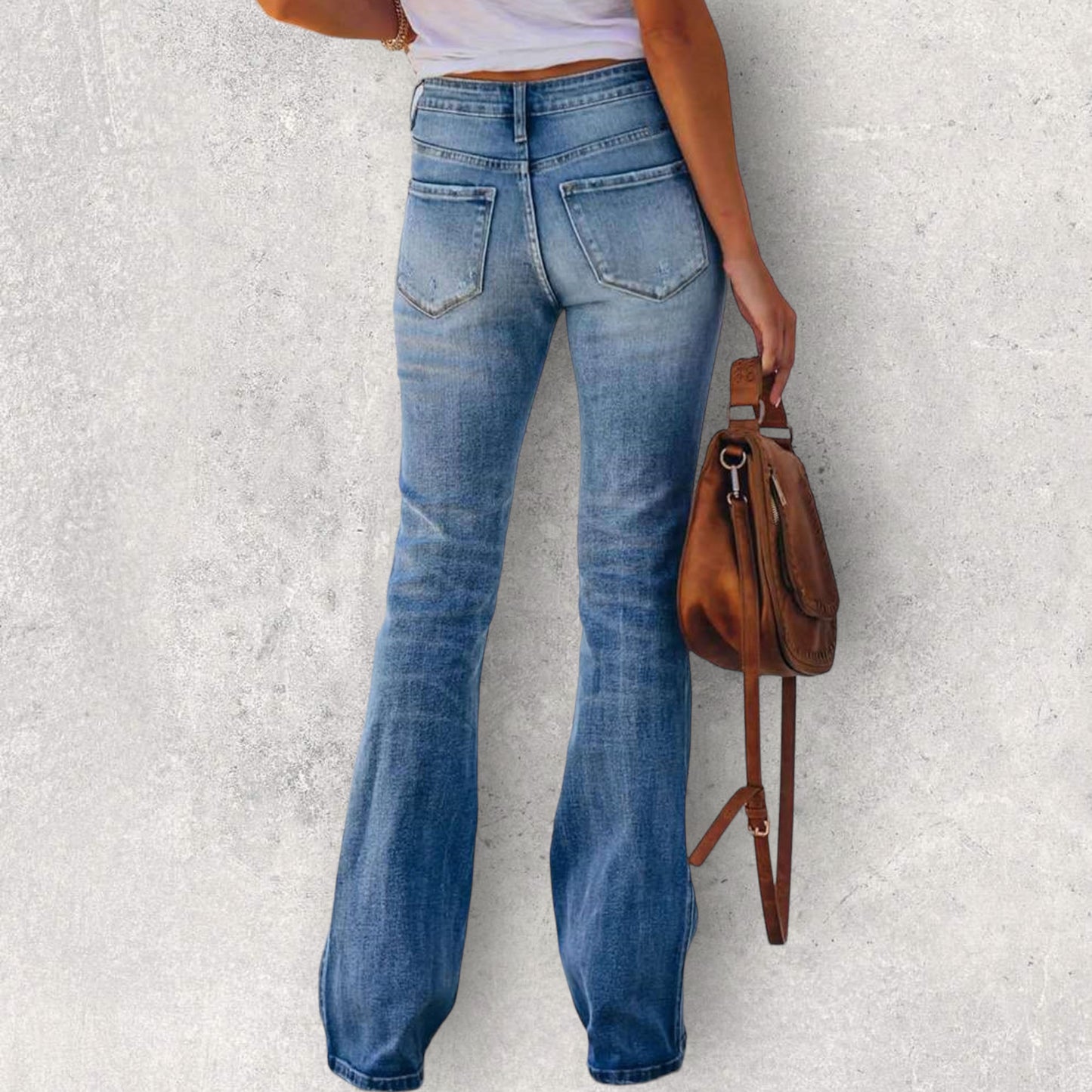 Button Fly Long Jeans