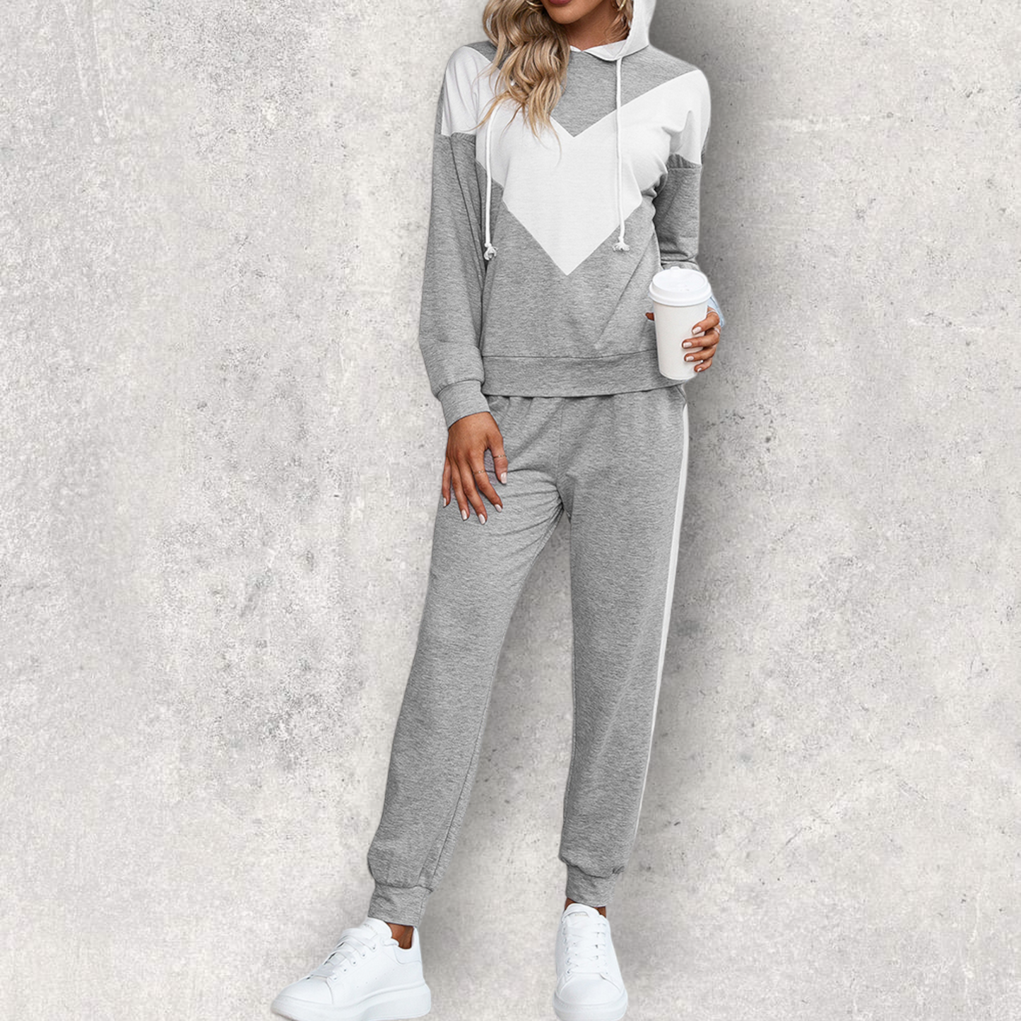 Dropped Shoulder Hoodie and Long Pants Set