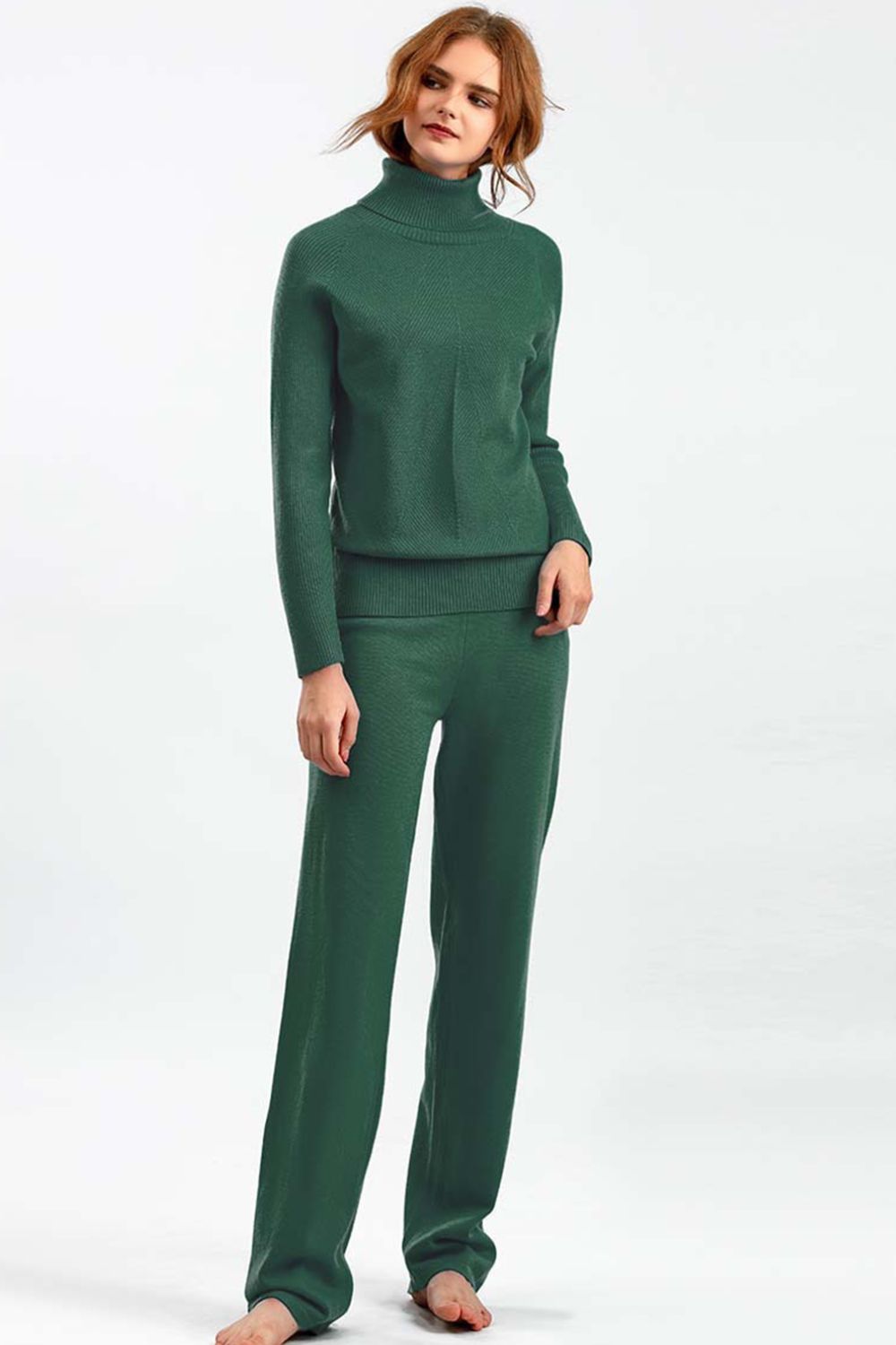 Basic Bae Turtleneck Raglan Sleeve Top and Pants Sweater Set