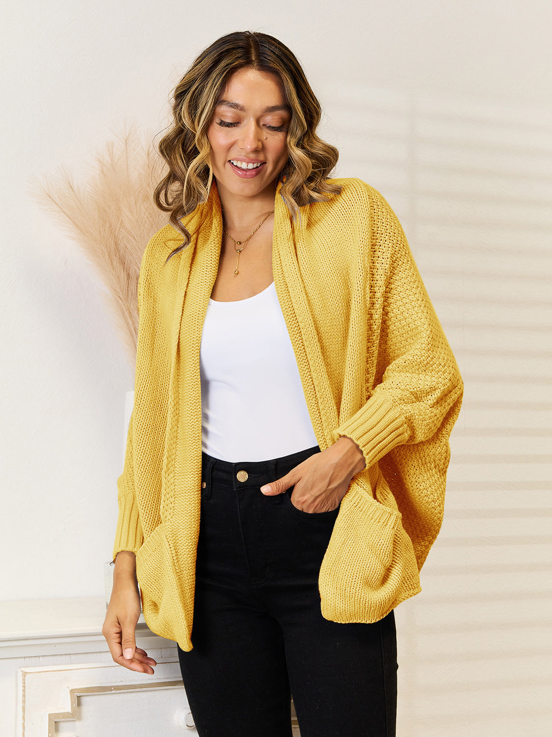 Angel Open Front  Cardigan with Pockets