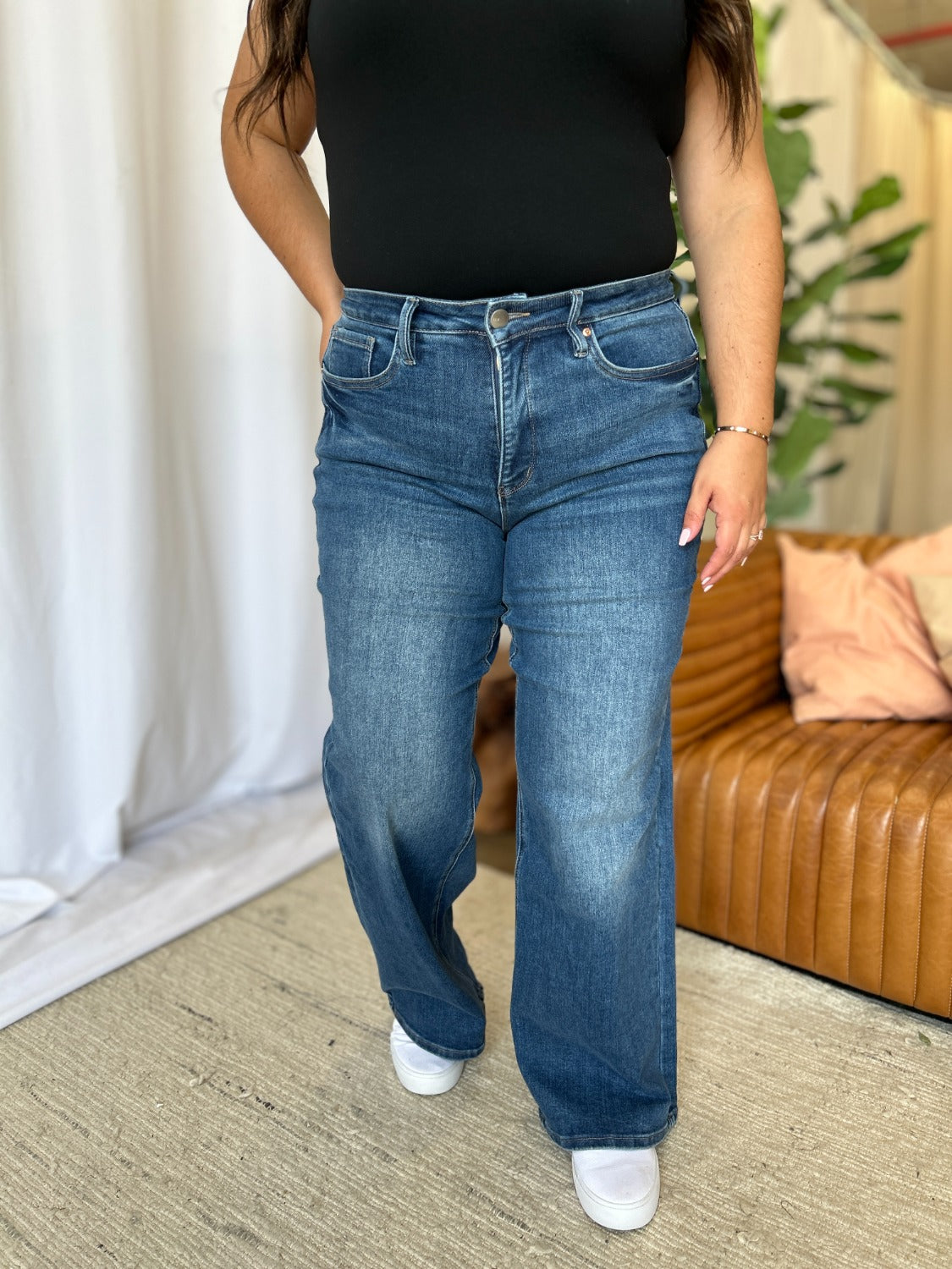 RFM Full Size High Rise Tummy Control Wide Leg Jeans