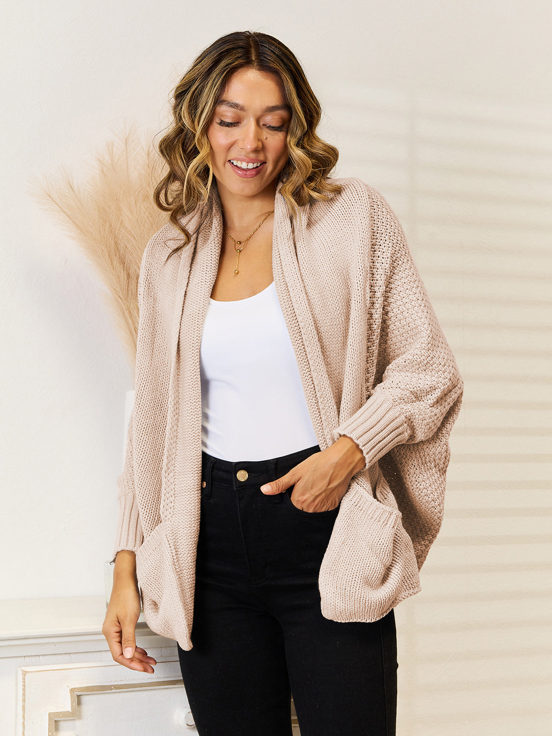 Angel Open Front  Cardigan with Pockets