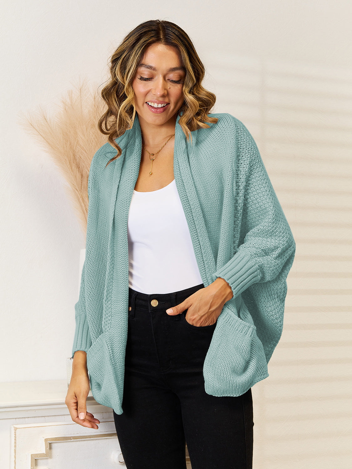 Angel Open Front  Cardigan with Pockets