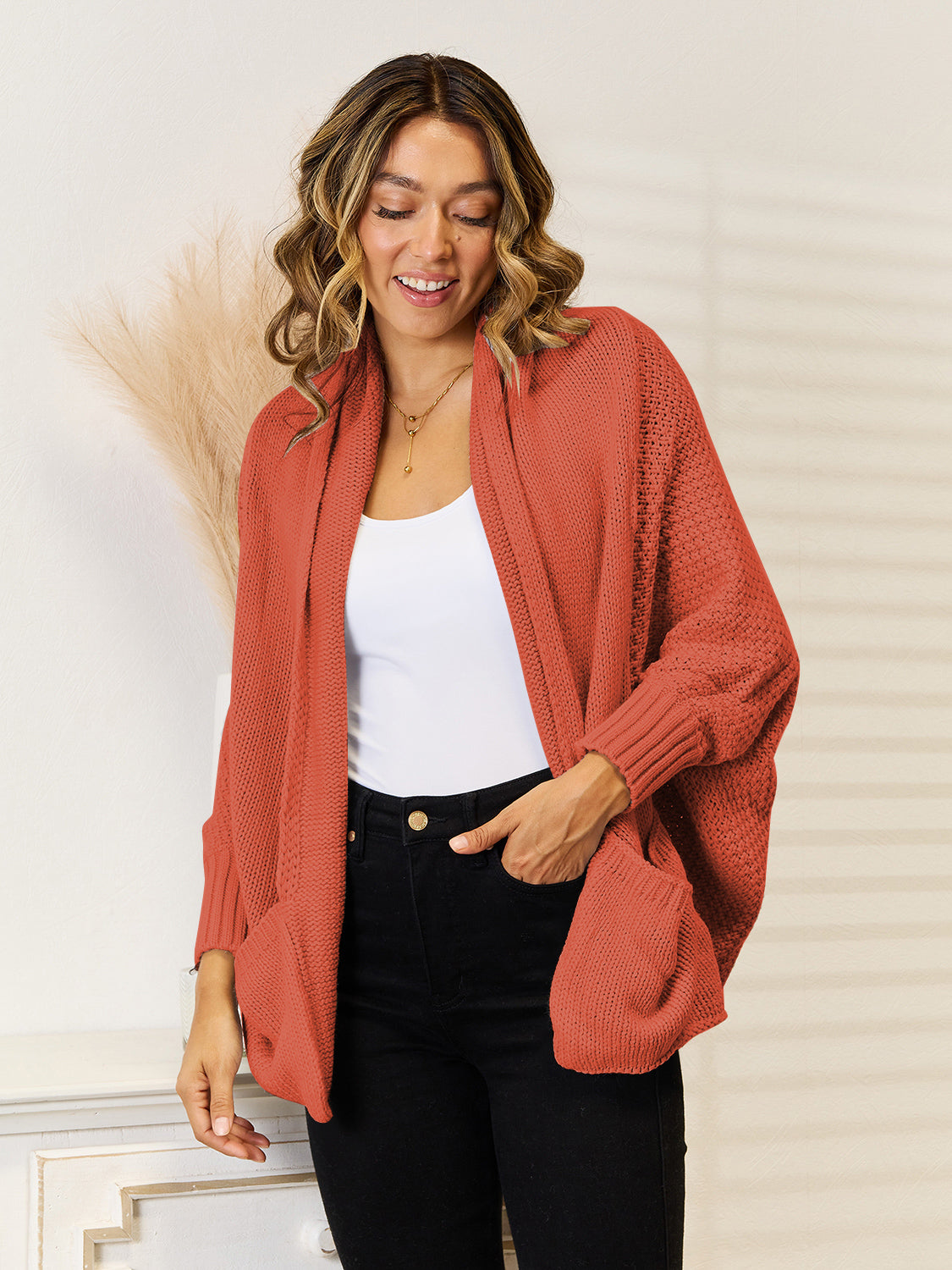 Angel Open Front  Cardigan with Pockets