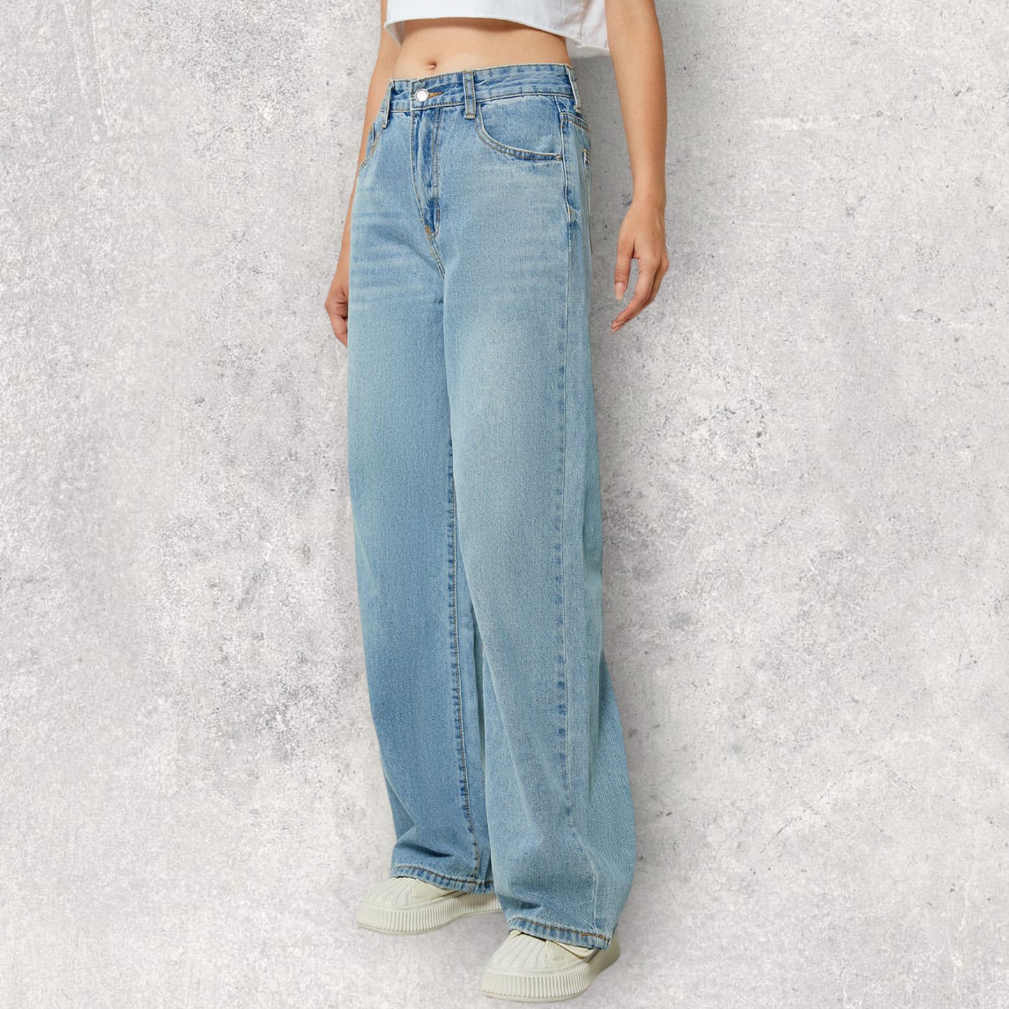 Pocketed Long Jeans