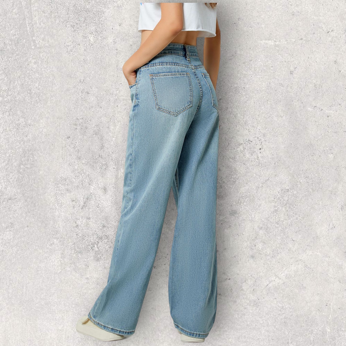 Pocketed Long Jeans