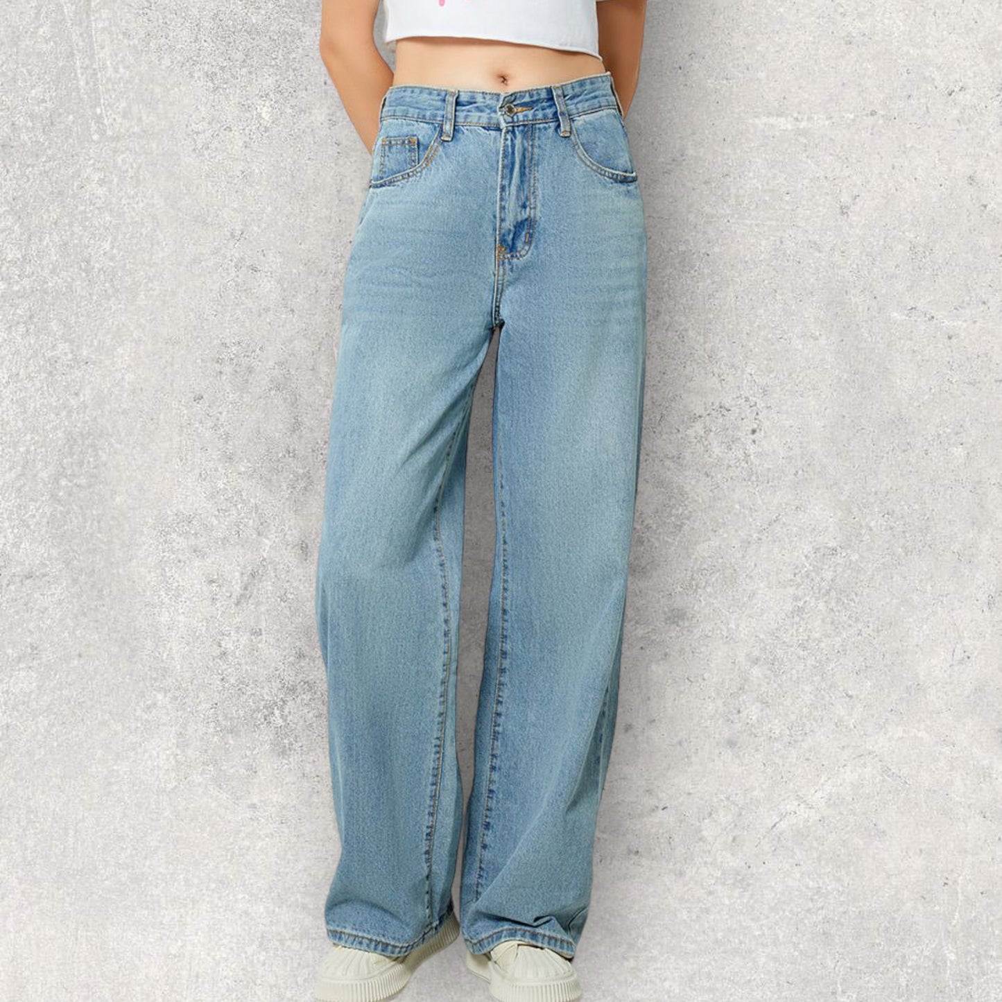 Pocketed Long Jeans