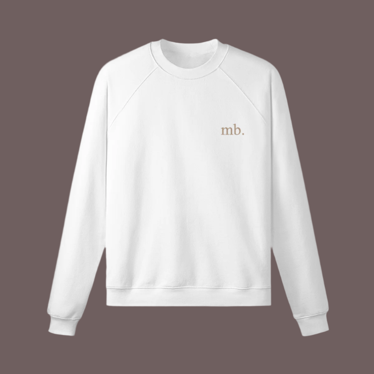 embroidered crewneck mb. logo in cream side chest