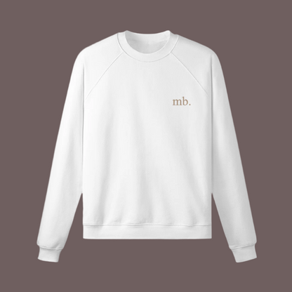 embroidered crewneck mb. logo in cream side chest