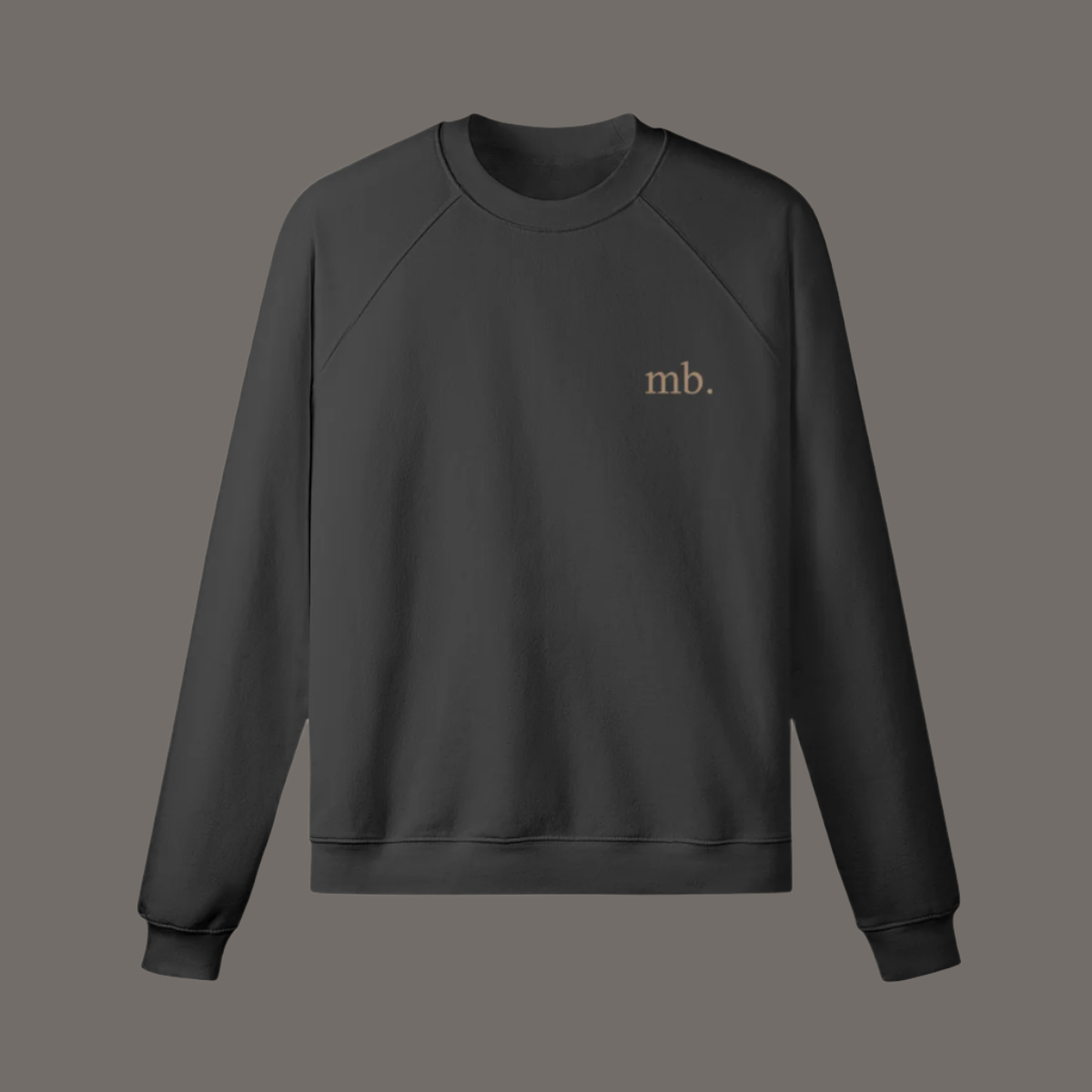 embroidered crewneck mb. logo in cream side chest