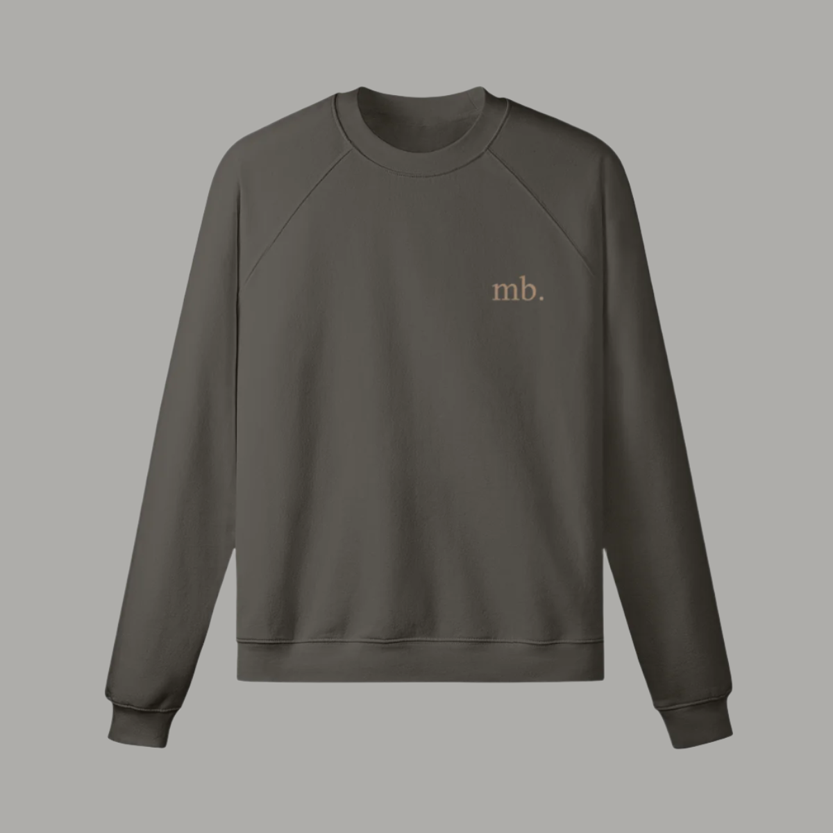 embroidered crewneck mb. logo in cream side chest