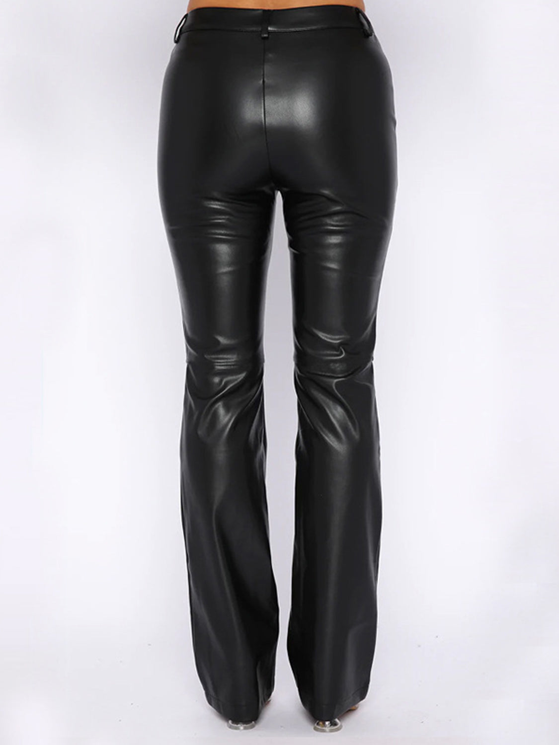 Leather High Waist Straight Pants