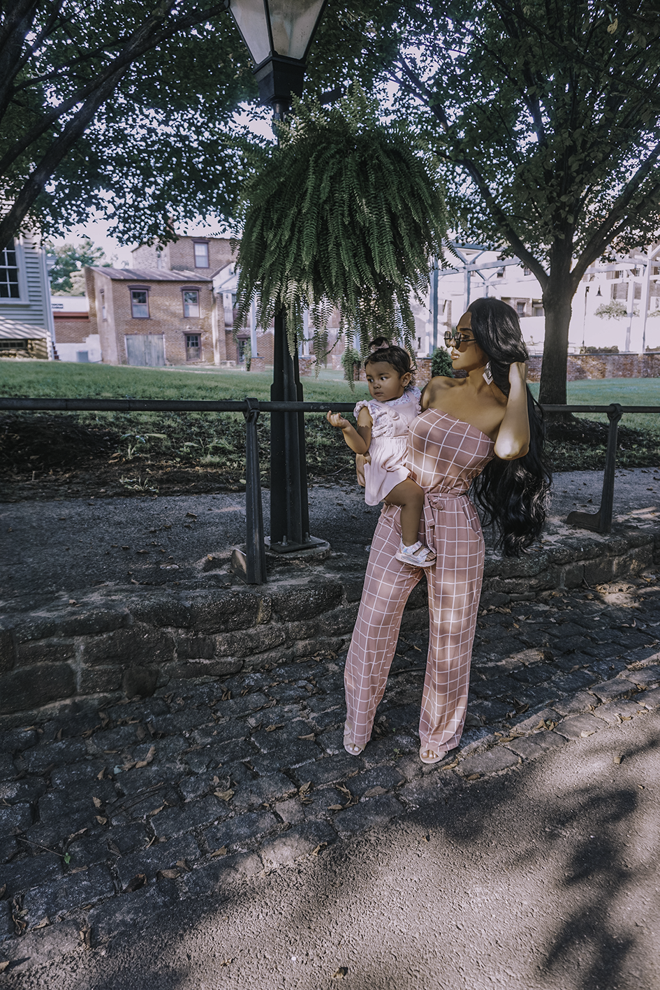 Pink Grid Jumpsuit