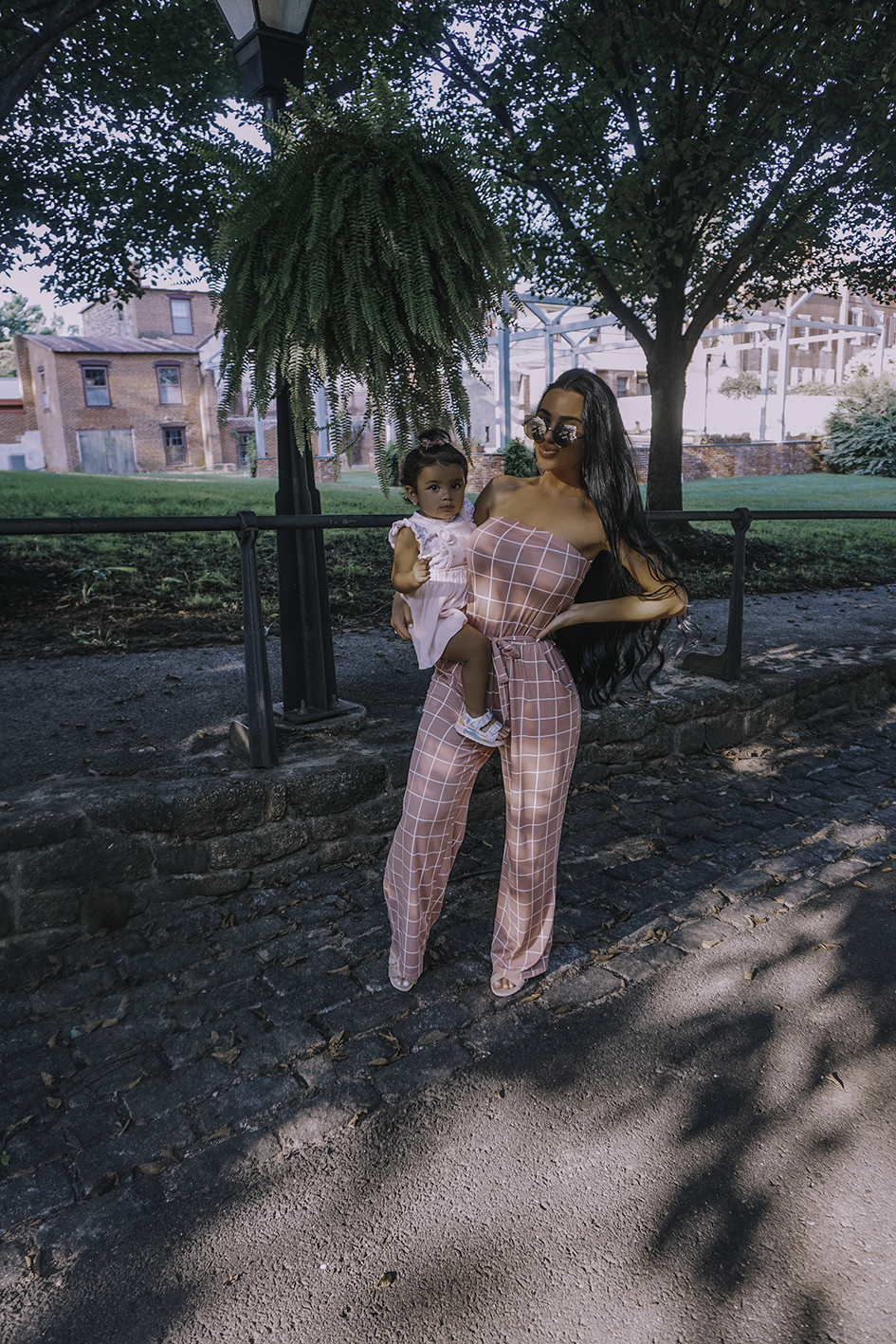 Pink Grid Jumpsuit